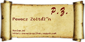 Pevecz Zoltán névjegykártya