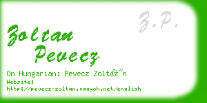 zoltan pevecz business card